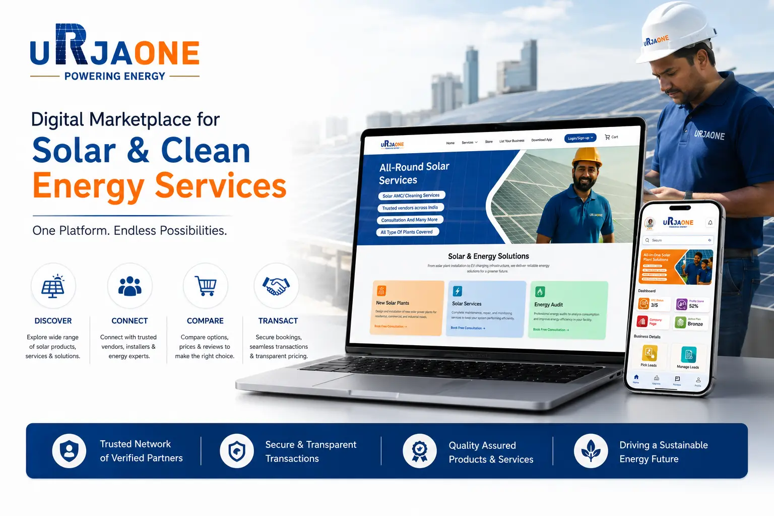 UrjaOne digital marketplace for solar and clean energy services case study by NES Technology